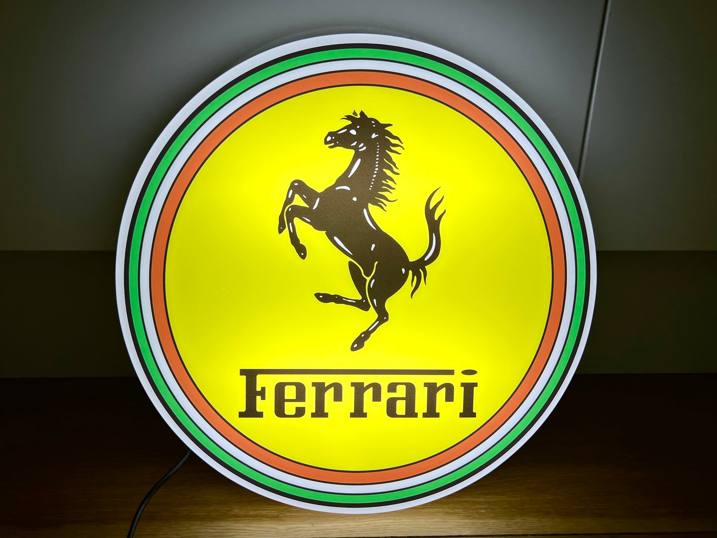 Ferrari Round Illuminated Logo Sign #B27