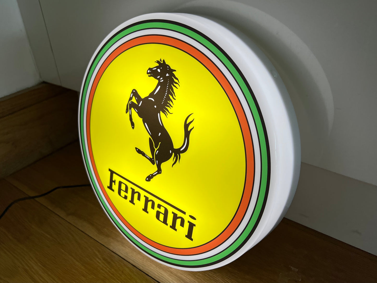 Ferrari Round Illuminated Logo Sign #B27