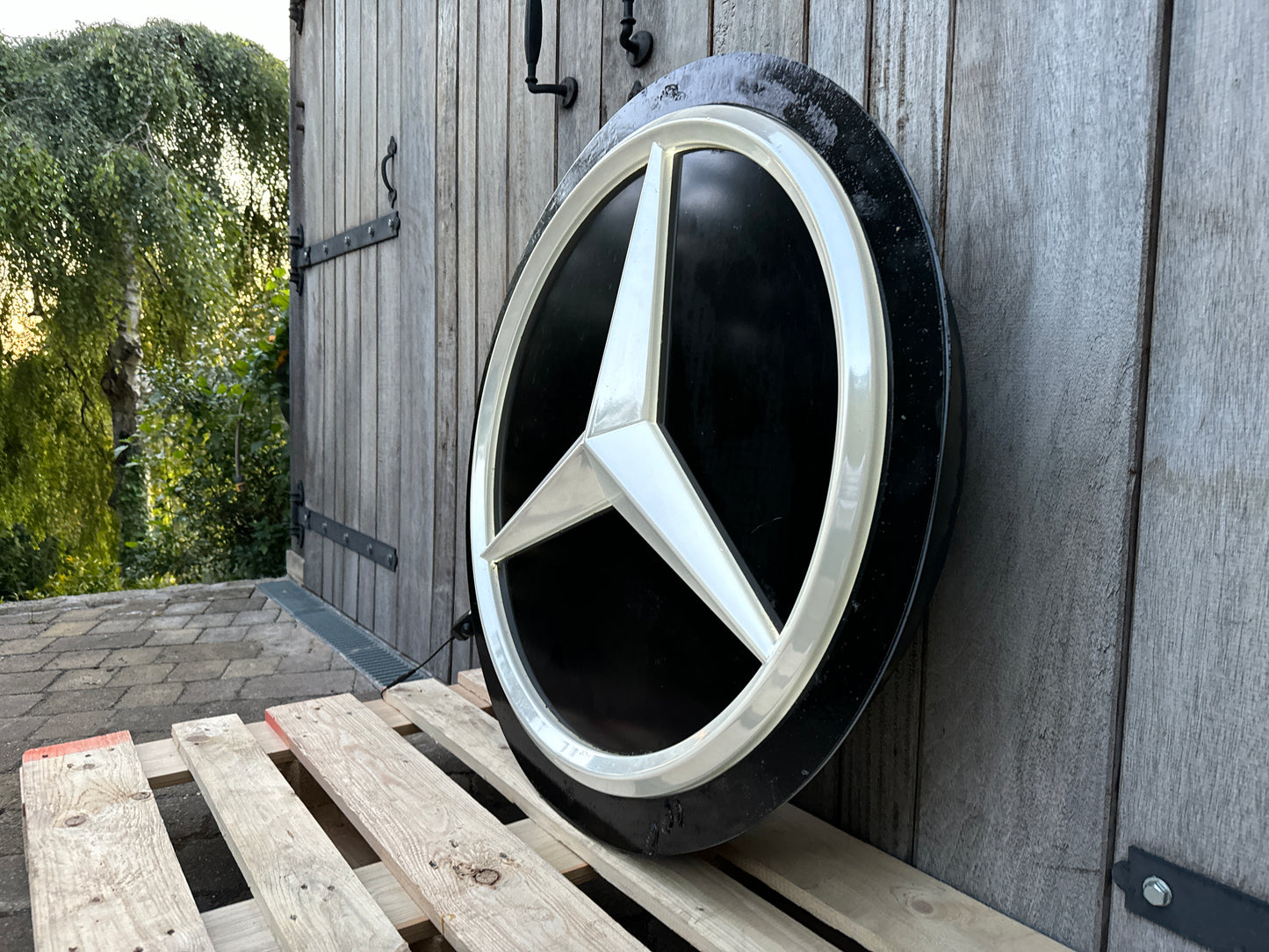 Mercedes Benz Dealership Vintage Round Illuminated Sign #D14