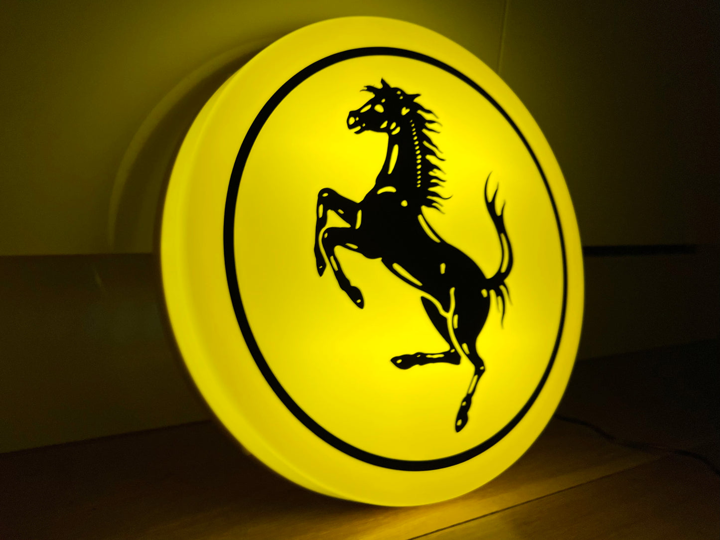 Ferrari Round Illuminated Logo Sign #B26