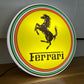 Ferrari Round Illuminated Logo Sign #B27