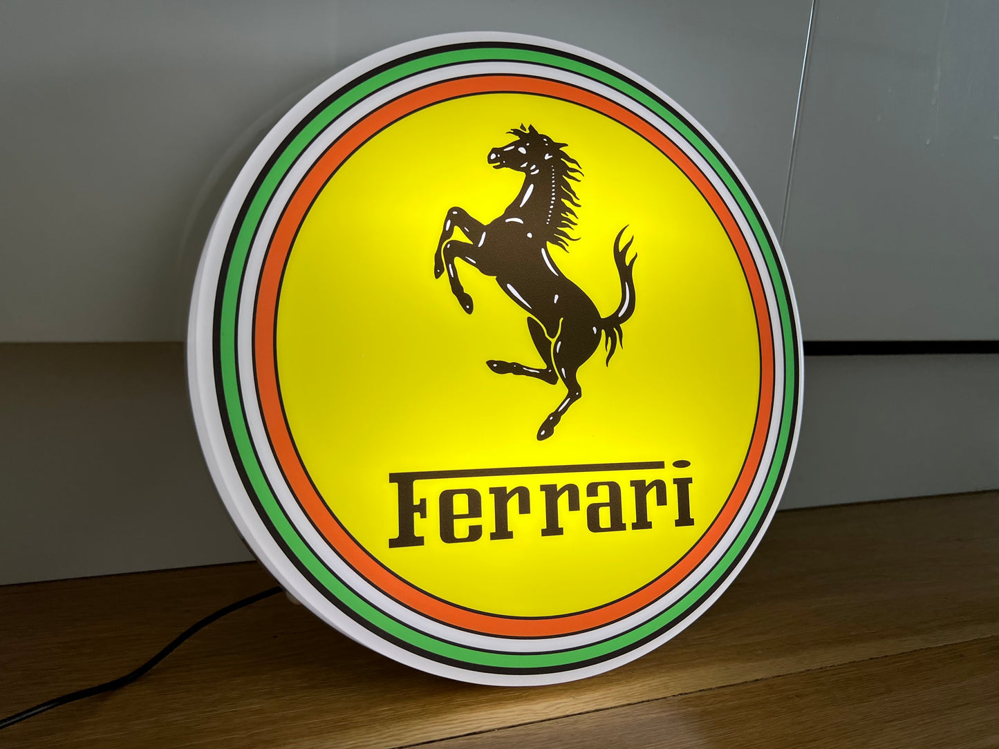 Ferrari Round Illuminated Logo Sign #B27
