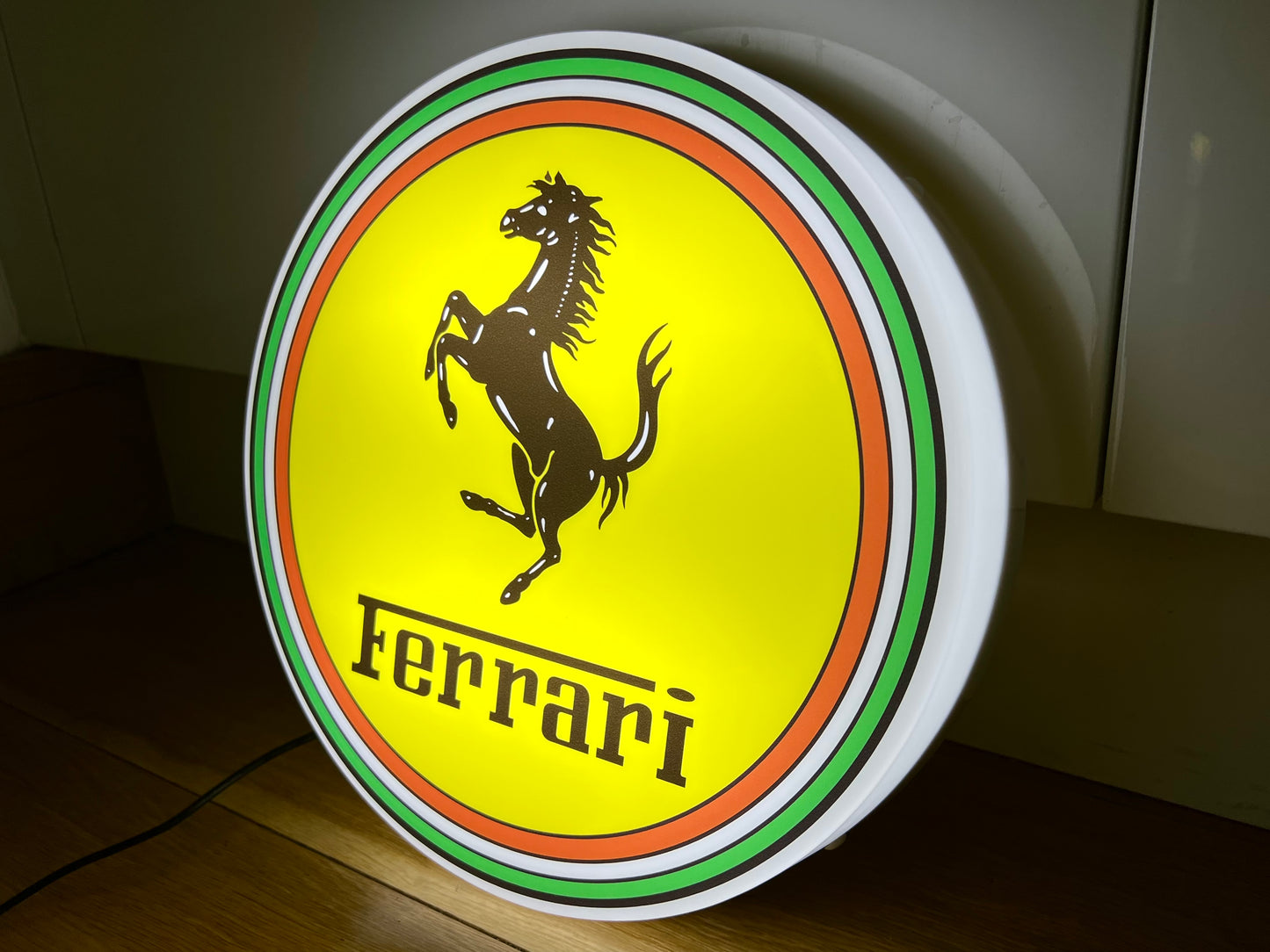 Ferrari Round Illuminated Logo Sign #B27