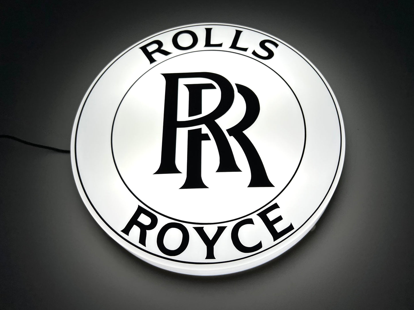 Rolls Royce Round Illuminated Logo Sign #B61